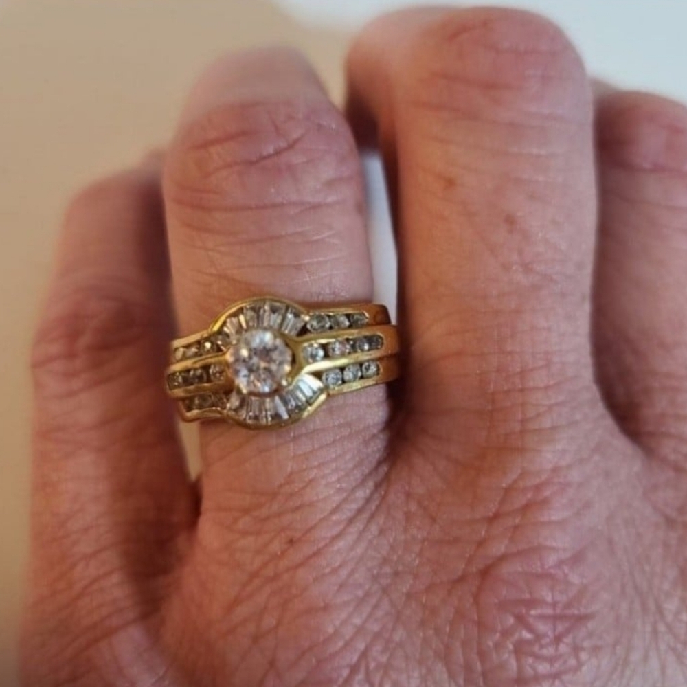 ❤️ CZ RING 3 BAND LOOK SIZE 8 - Picture 4 of 8